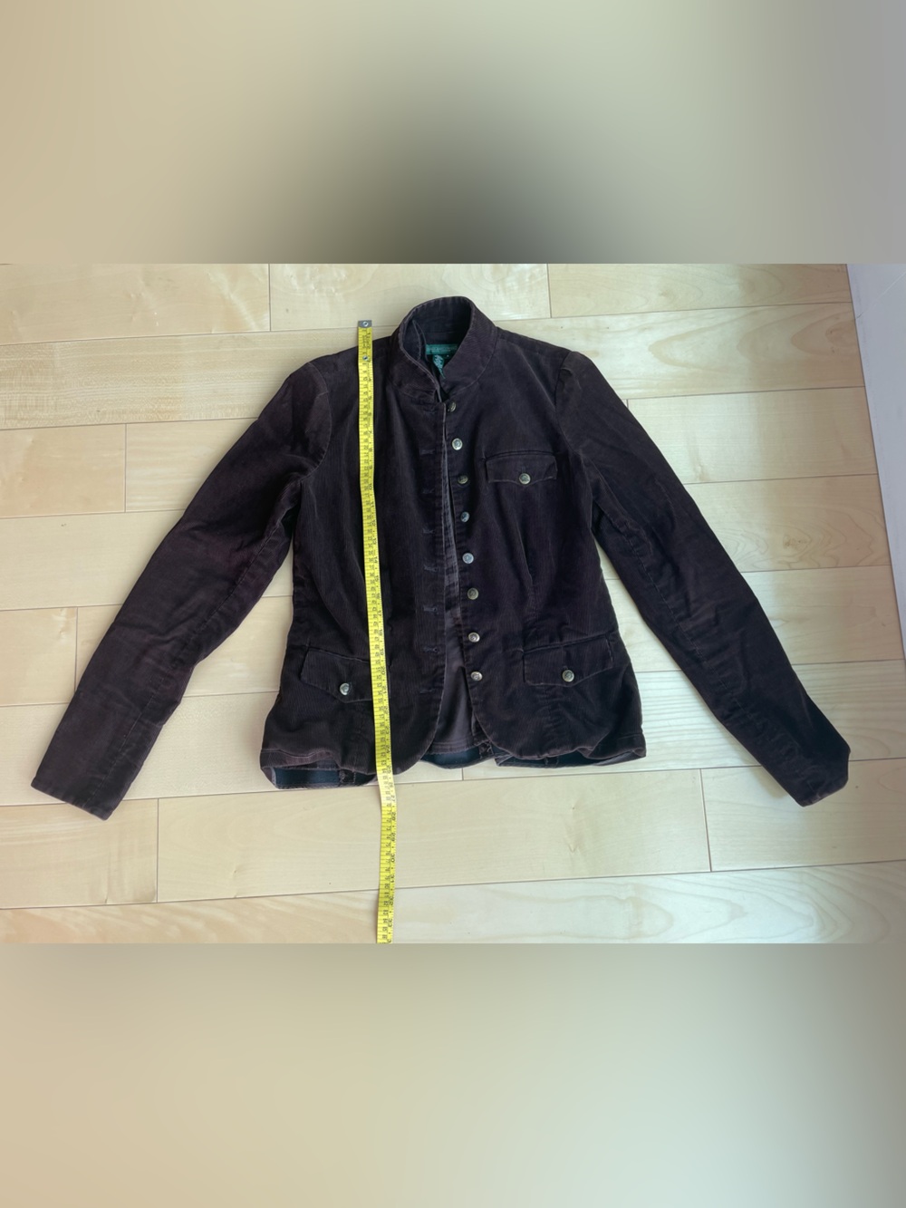 Vintage Lauren Ralph Lauren Equestrian Jacket Womens M Brown Corduroy Military